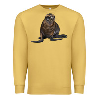 Antique Gold Sea Lion Illustrations Premium Sweatshirt - LillyAllenDesigns