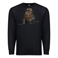 Black Sea Lion Illustrations Premium Sweatshirt - LillyAllenDesigns