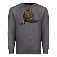 Charcoal Heather Sea Lion Illustrations Premium Sweatshirt - LillyAllenDesigns
