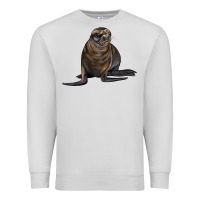 Dove Grey Sea Lion Illustrations Premium Sweatshirt - LillyAllenDesigns
