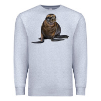 Heather Grey Sea Lion Illustrations Premium Sweatshirt - LillyAllenDesigns