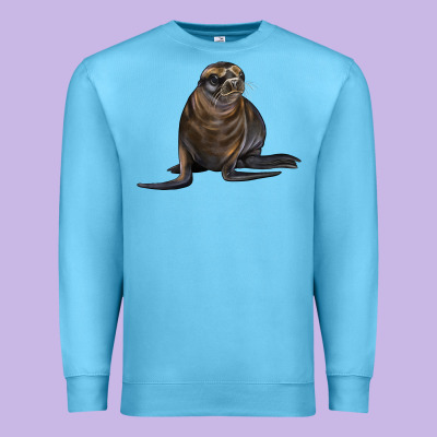 Sea Lion Illustrations Premium Sweatshirt Designed By Lillyallendesigns
