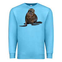 Ocean Blue Sea Lion Illustrations Premium Sweatshirt - LillyAllenDesigns