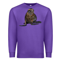 Purple Sea Lion Illustrations Premium Sweatshirt - LillyAllenDesigns