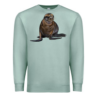 Seafoam Sea Lion Illustrations Premium Sweatshirt - LillyAllenDesigns