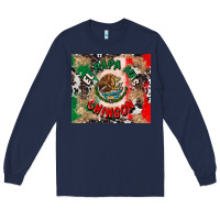 Navy el papa mas chingon tumbler 3 Long Sleeve Tee - CTS Tumbler Store
