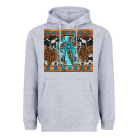 Heather Grey gemstone leopard cross Heavyweight Hoodie - AdoDesignShop