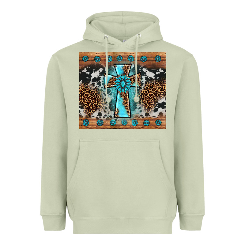 Gemstone Leopard Cross Heavyweight Hoodie by AdoDesignShop | Teevron