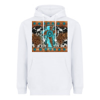 White gemstone leopard cross Heavyweight Hoodie - AdoDesignShop