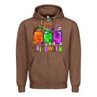 Chestnut happy halloween jars and horror Zipper Hoodie - AdoDesignShop