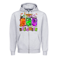 Heather Grey happy halloween jars and horror Zipper Hoodie - AdoDesignShop