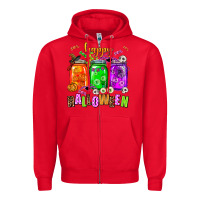 Red happy halloween jars and horror Zipper Hoodie - AdoDesignShop