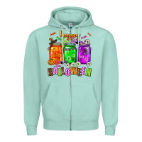 Seafoam happy halloween jars and horror Zipper Hoodie - AdoDesignShop