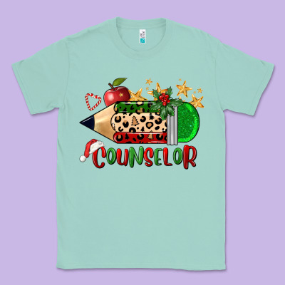 Christmas Counselor Pencil Classic Tee Designed By Fadigitalartstudio