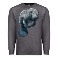 Charcoal Heather Manatee Illustrations Premium Sweatshirt - LillyAllenDesigns