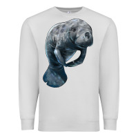 Dove Grey Manatee Illustrations Premium Sweatshirt - LillyAllenDesigns