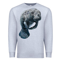 Heather Grey Manatee Illustrations Premium Sweatshirt - LillyAllenDesigns