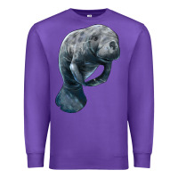 Purple Manatee Illustrations Premium Sweatshirt - LillyAllenDesigns