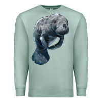 Seafoam Manatee Illustrations Premium Sweatshirt - LillyAllenDesigns