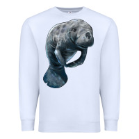White Manatee Illustrations Premium Sweatshirt - LillyAllenDesigns