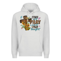 Dove Grey pray on it pray over it pray through it Premium Hoodie - MaliasSmallBusiness