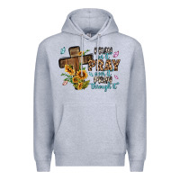 Heather Grey pray on it pray over it pray through it Premium Hoodie - MaliasSmallBusiness