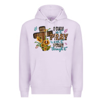Lilac pray on it pray over it pray through it Premium Hoodie - MaliasSmallBusiness