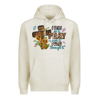 Oatmeal Heather pray on it pray over it pray through it Premium Hoodie - MaliasSmallBusiness