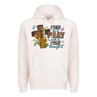 Pale Pink pray on it pray over it pray through it Premium Hoodie - MaliasSmallBusiness