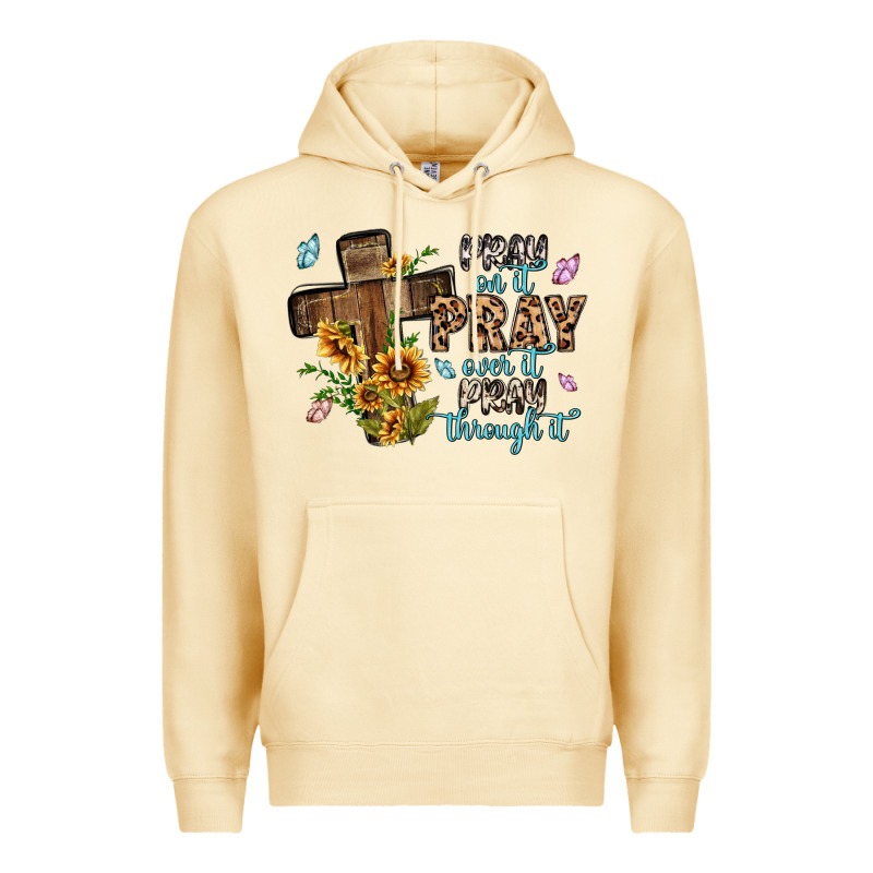 Pray On It Pray Over It Pray Through It Premium Hoodie by MaliasSmallBusiness | Teevron
