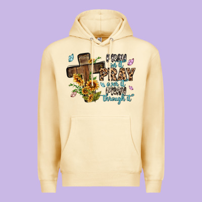 Pray On It Pray Over It Pray Through It Premium Hoodie Designed By Maliassmallbusiness