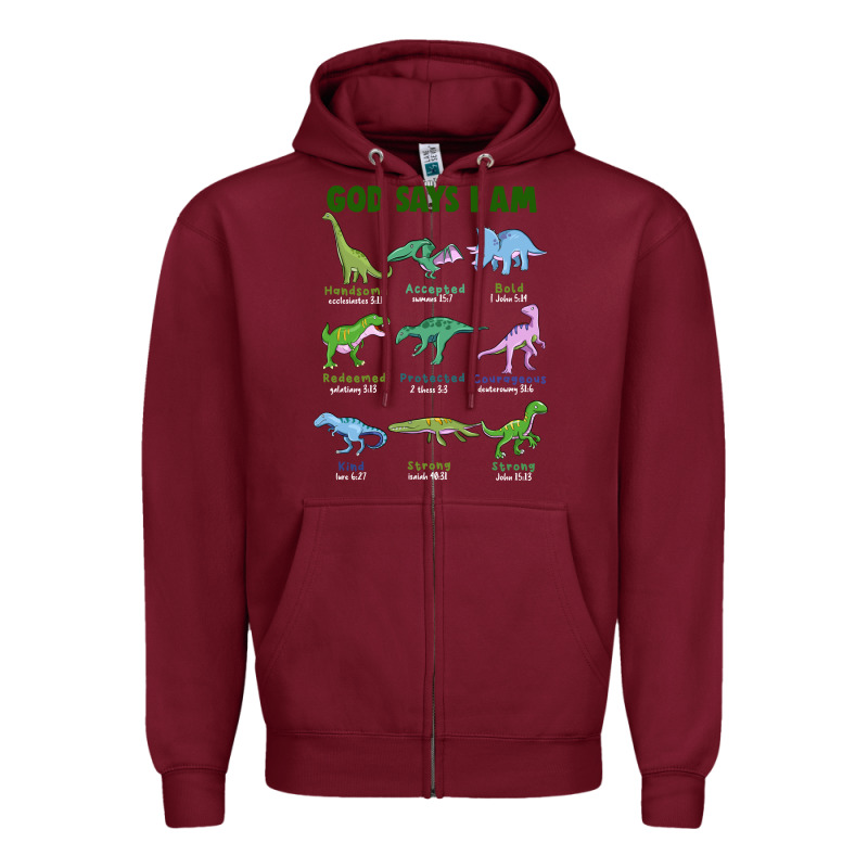 God Says I Am Dinosaurs Zipper Hoodie by JahusDesignShop | Teevron
