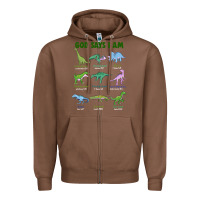 Chestnut god says i am dinosaurs Zipper Hoodie - JahusDesignShop