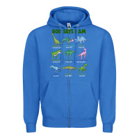 True Royal god says i am dinosaurs Zipper Hoodie - JahusDesignShop
