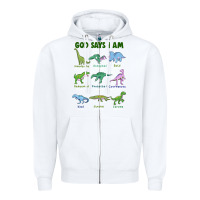 White god says i am dinosaurs Zipper Hoodie - JahusDesignShop