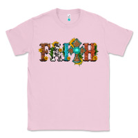 Bubblegum Pink faith with cross and sunflower Classic Tee - HRA Design Shop