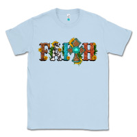 Dusty Blue faith with cross and sunflower Classic Tee - HRA Design Shop