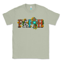Matcha faith with cross and sunflower Classic Tee - HRA Design Shop