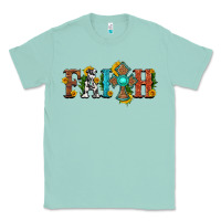 Seafoam faith with cross and sunflower Classic Tee - HRA Design Shop