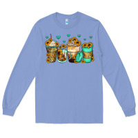 Colony Blue sunflowers coffee cups Long Sleeve Tee - Zillion Design Studio