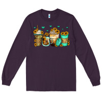 Plum sunflowers coffee cups Long Sleeve Tee - Zillion Design Studio
