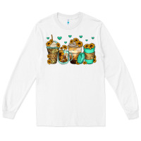 White sunflowers coffee cups Long Sleeve Tee - Zillion Design Studio