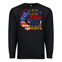Black home of the free because of the brave Premium Sweatshirt - NancyCooperArtShop