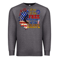 Charcoal Heather home of the free because of the brave Premium Sweatshirt - NancyCooperArtShop