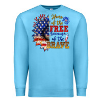 Ocean Blue home of the free because of the brave Premium Sweatshirt - NancyCooperArtShop