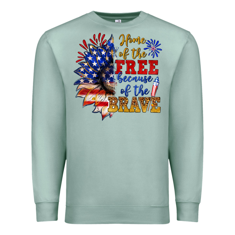 Home Of The Free Because Of The Brave Premium Sweatshirt by NancyCooperArtShop | Teevron