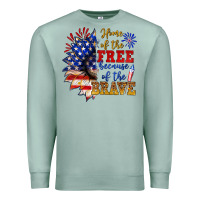 Seafoam home of the free because of the brave Premium Sweatshirt - NancyCooperArtShop