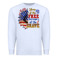 White home of the free because of the brave Premium Sweatshirt - NancyCooperArtShop