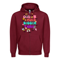 Burgundy god is bigger design Zipper Hoodie - JahusDesignShop