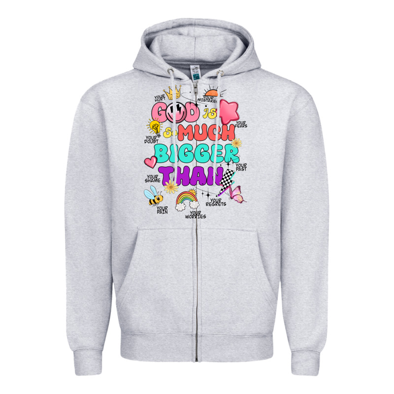 God Is Bigger Design Zipper Hoodie by JahusDesignShop | Teevron